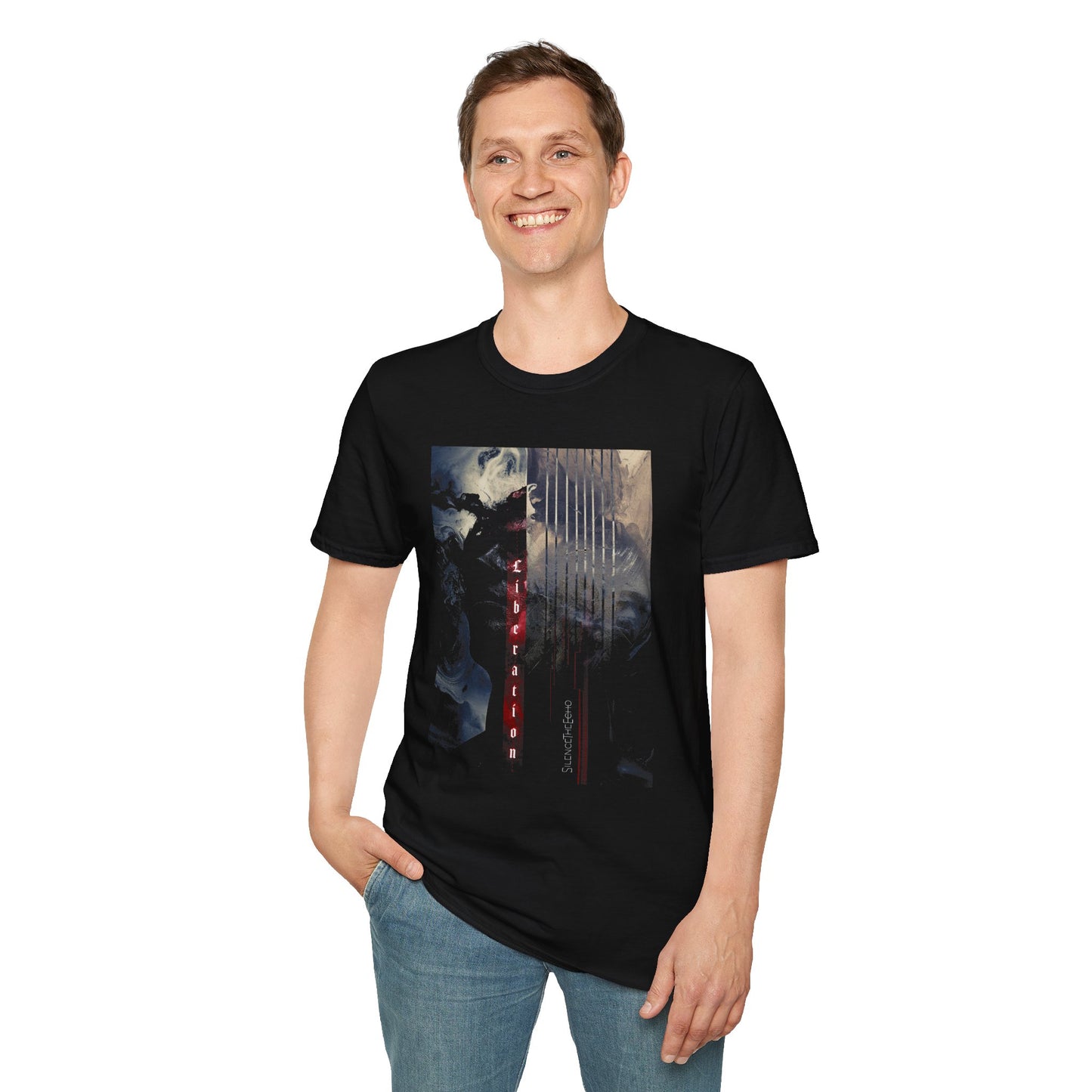 Silence The Echo - Liberation (Halftone Blacksout) Unisex T-Shirt | Softstyle