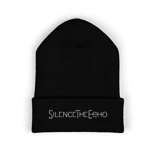 Embroidered Logo 'Silence The Echo' Cuffed Beanie